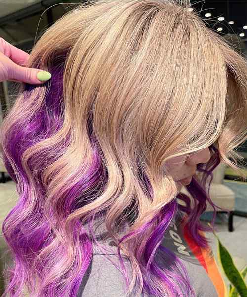 Blonde Hair with Purple Underneath