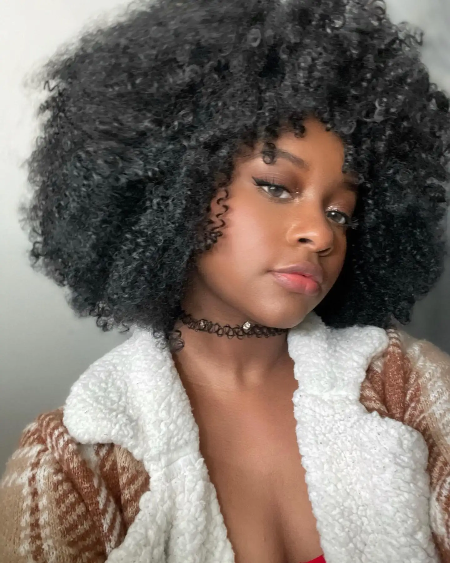 Black Girl with Curly Fro Hairstyle