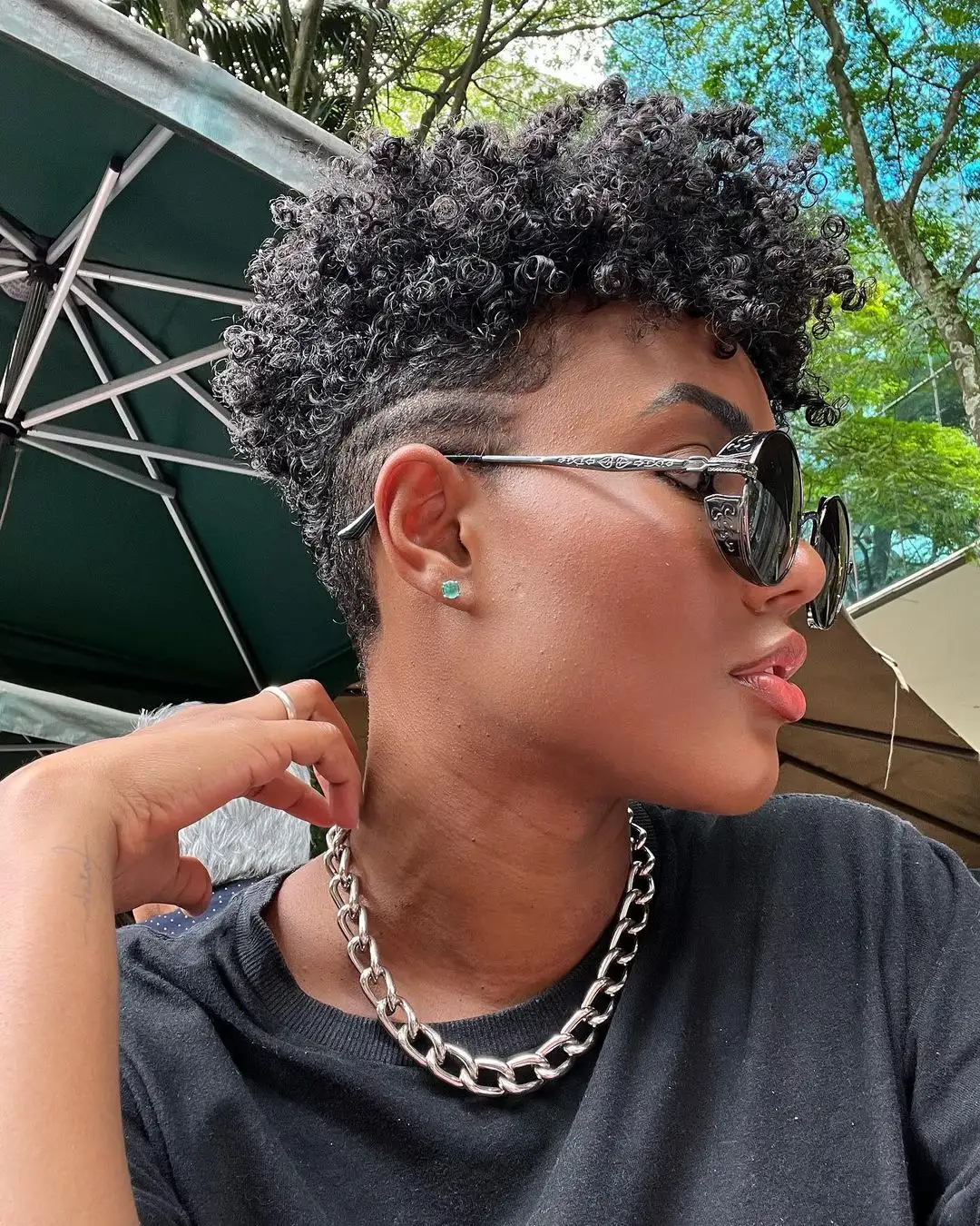 Black Women with Tapered Cut Hairstyle