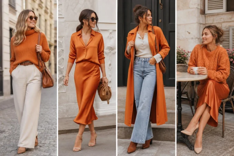 Persimmon Orange Outfit Ideas for Fall