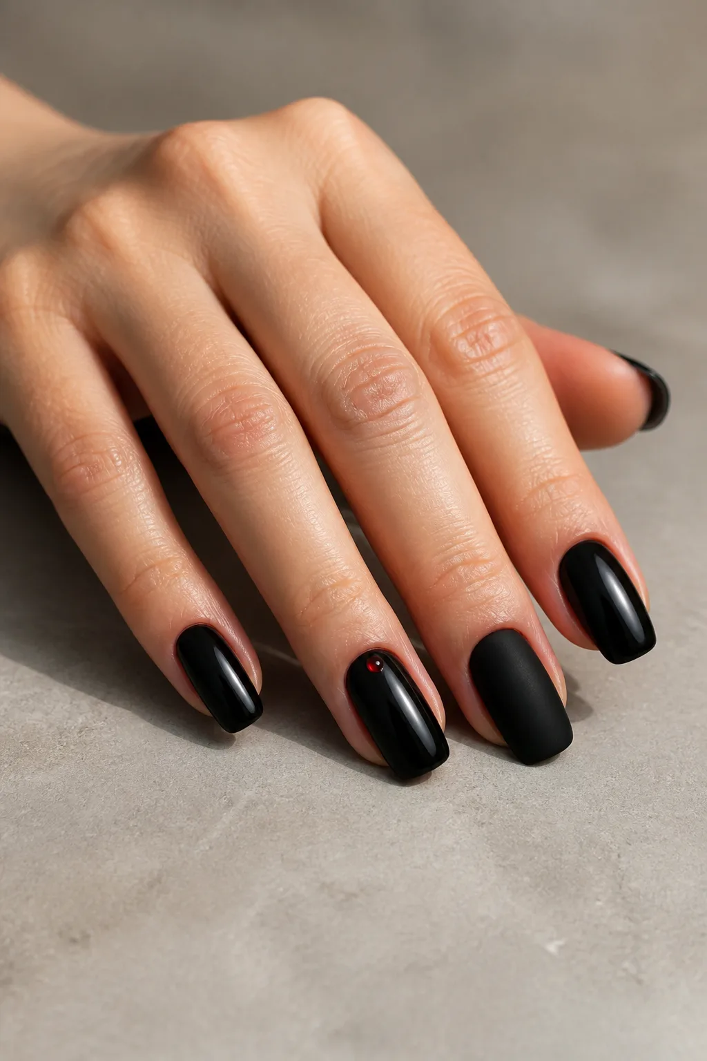 A Finish That Makes Black Nails Feel Special