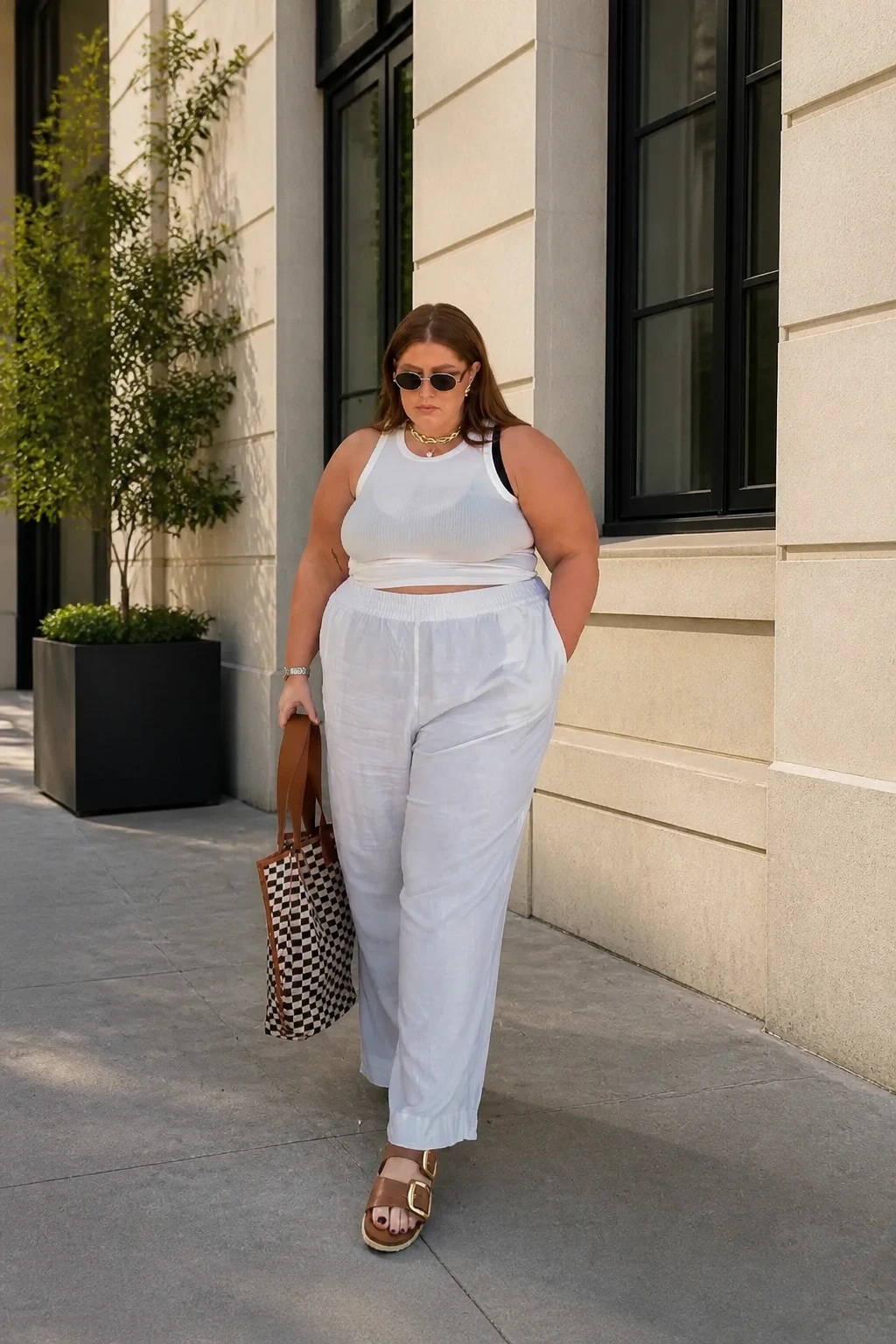 1- All-White With a Cropped Top