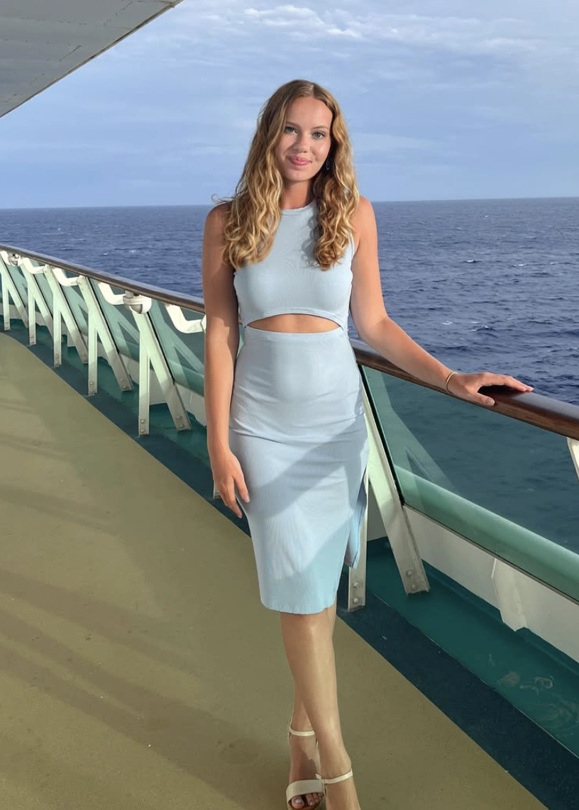 Baby Blue Cutout Dress + Strappy Heels