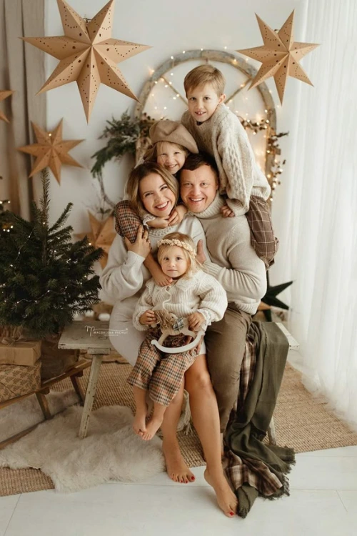 10- Beige Sweaters and Brown Plaid PJs