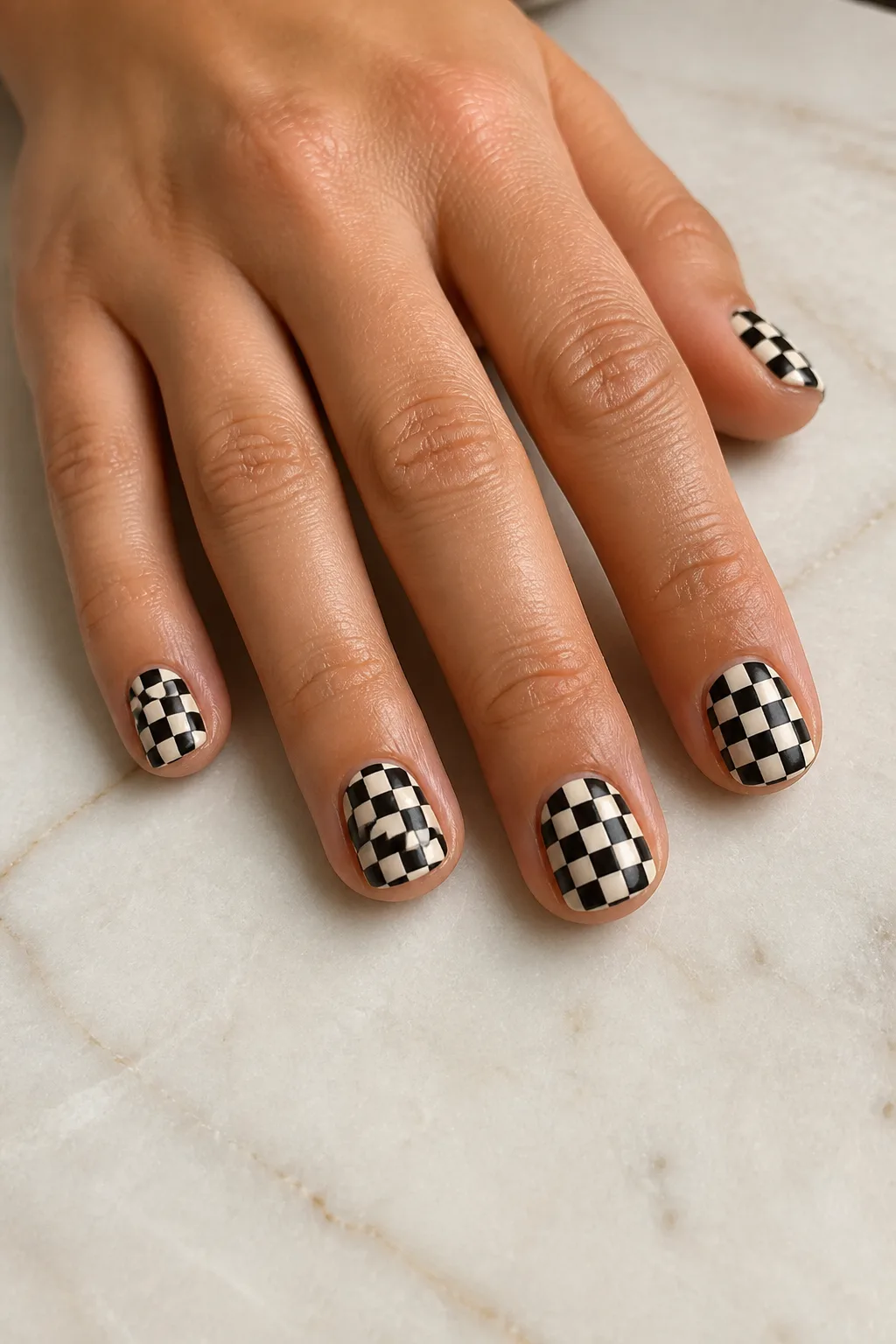 Black And Cream Checkerboard