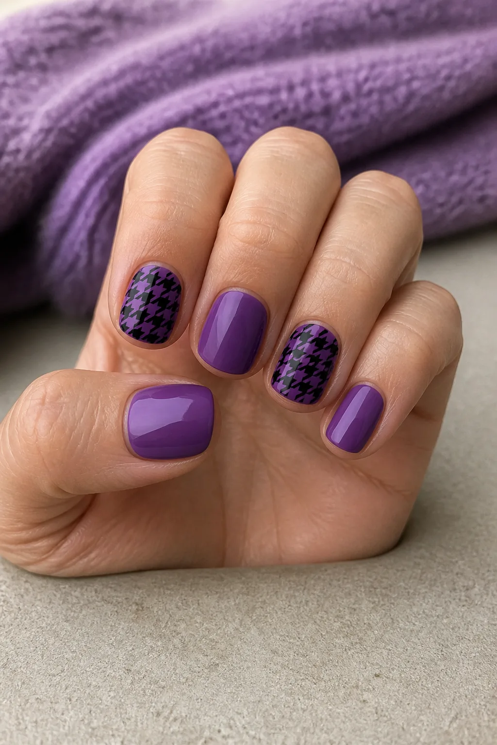 Black-and-Purple Houndstooth