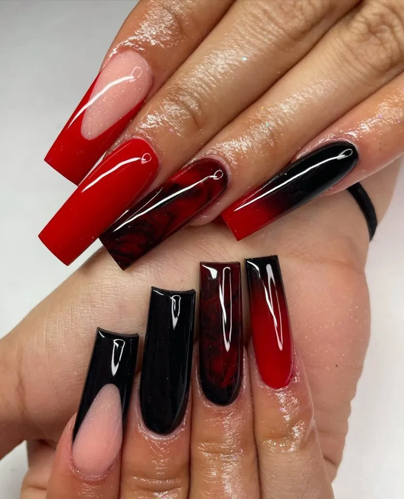 2- Black and Red Ombre