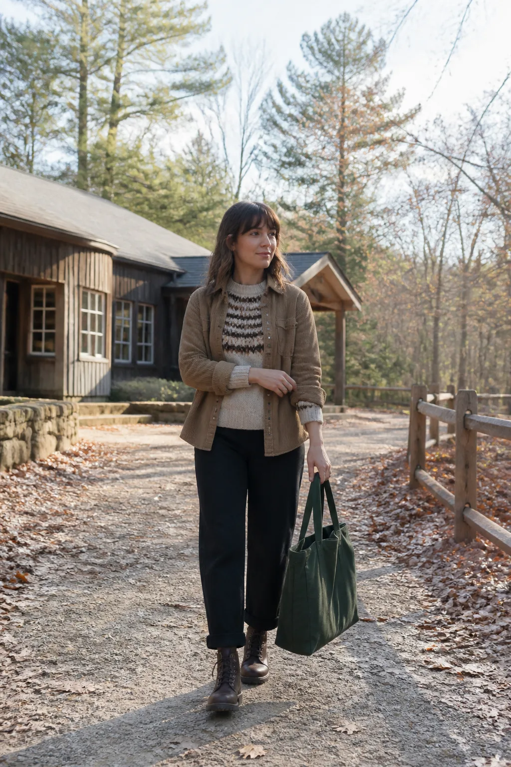 Black Flannel Trousers with a Fair Isle Sweater