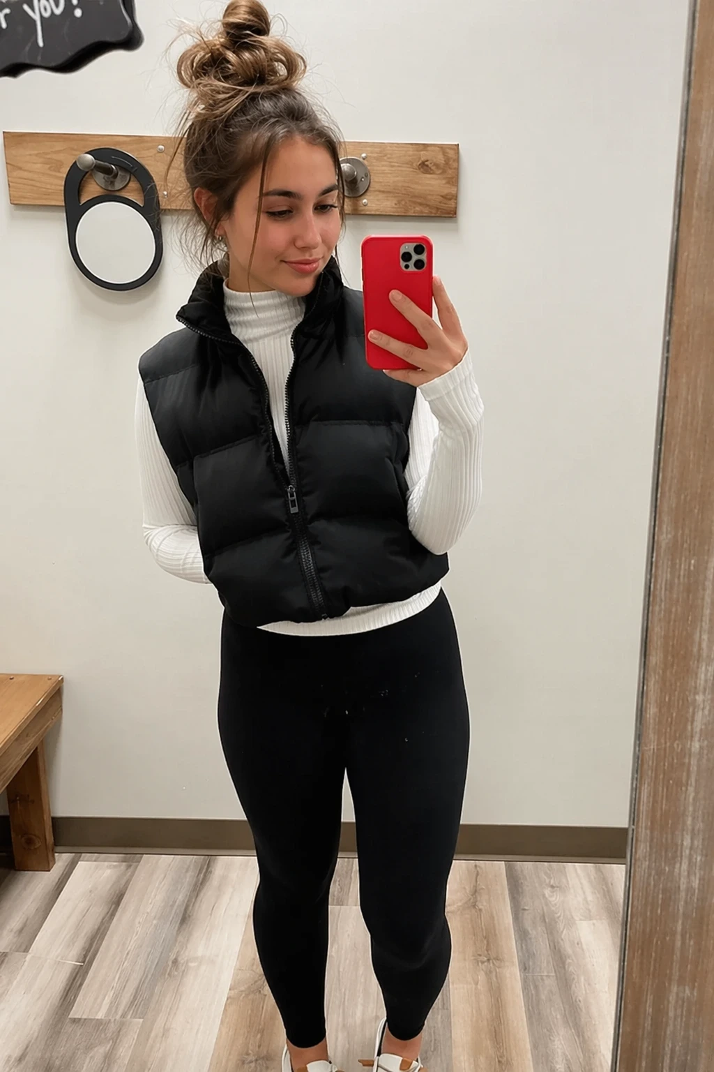 5- Black Puffer Vest and Leggings