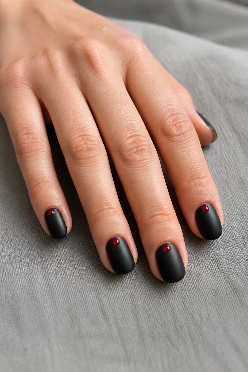 Black Satin With Red Drops