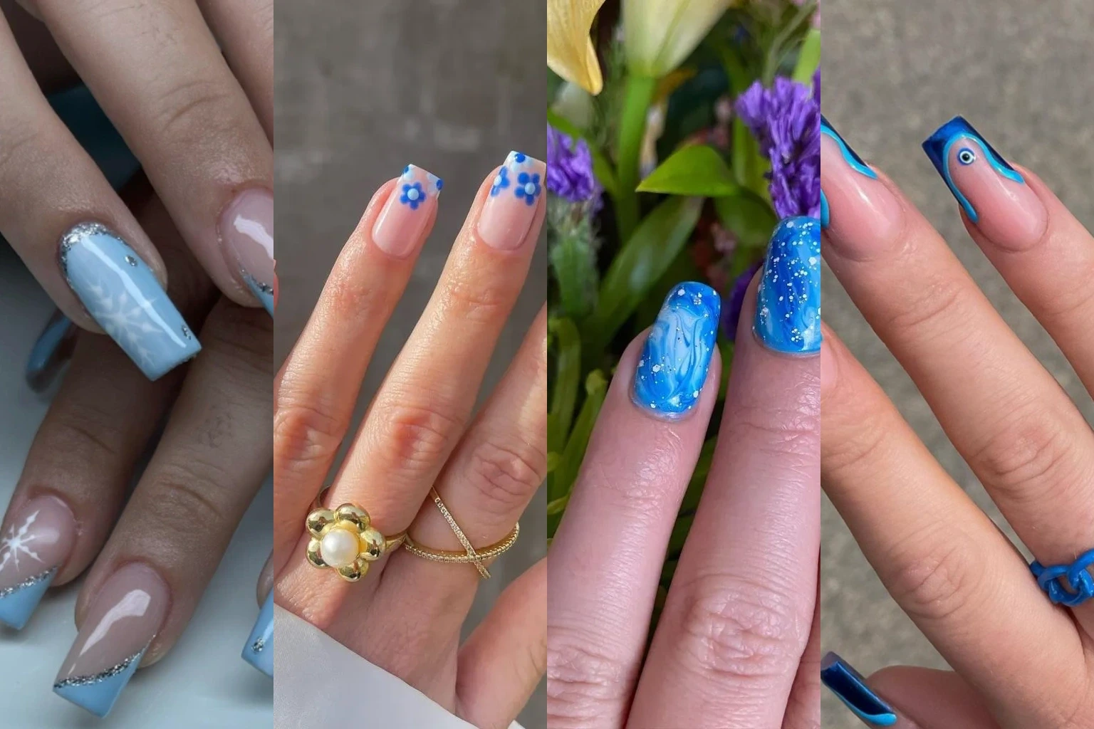 14 Blue Christmas Nails for a Fresh Festive Manicure