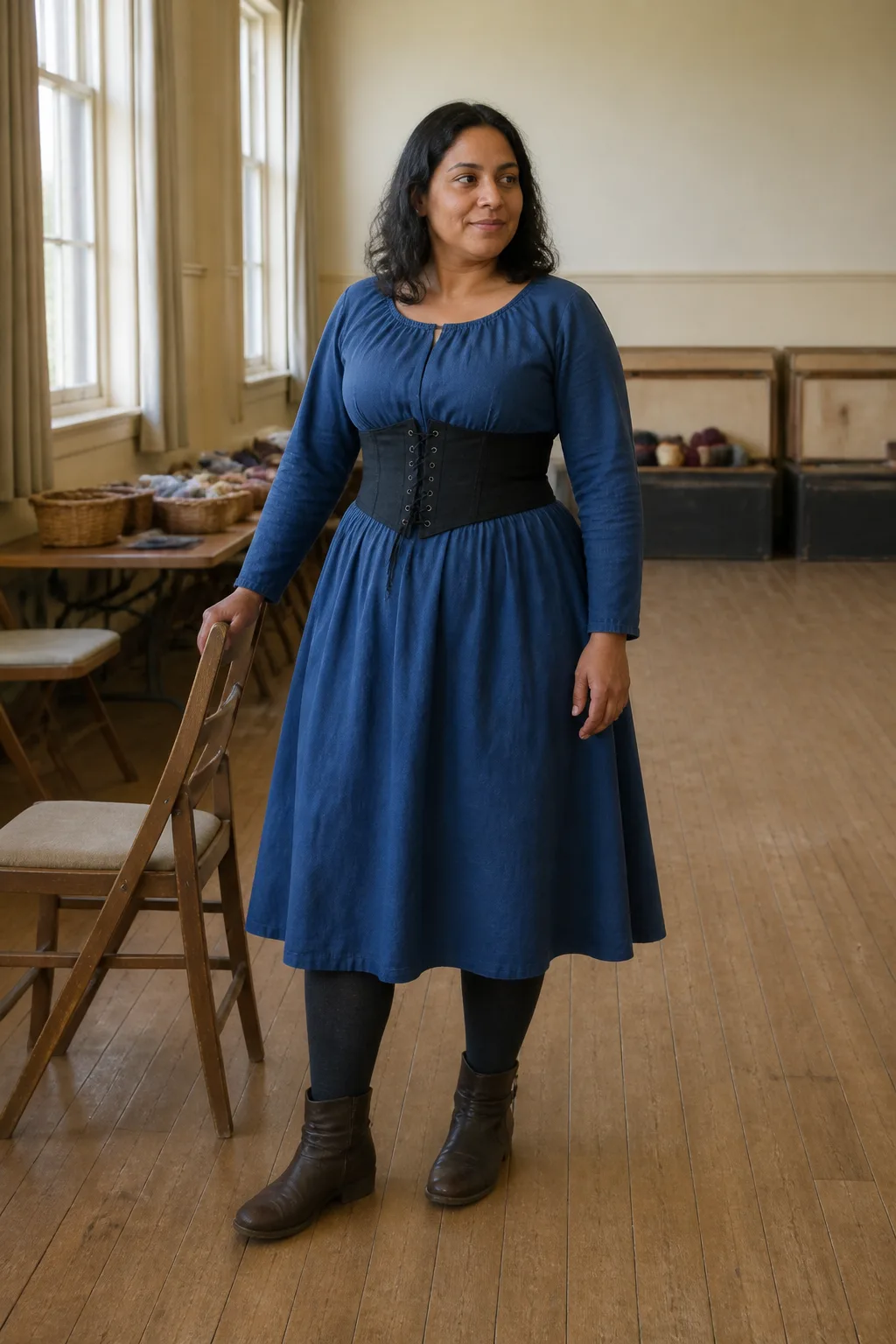 Bold and Fierce: Corseted Blue Fantasy Dress