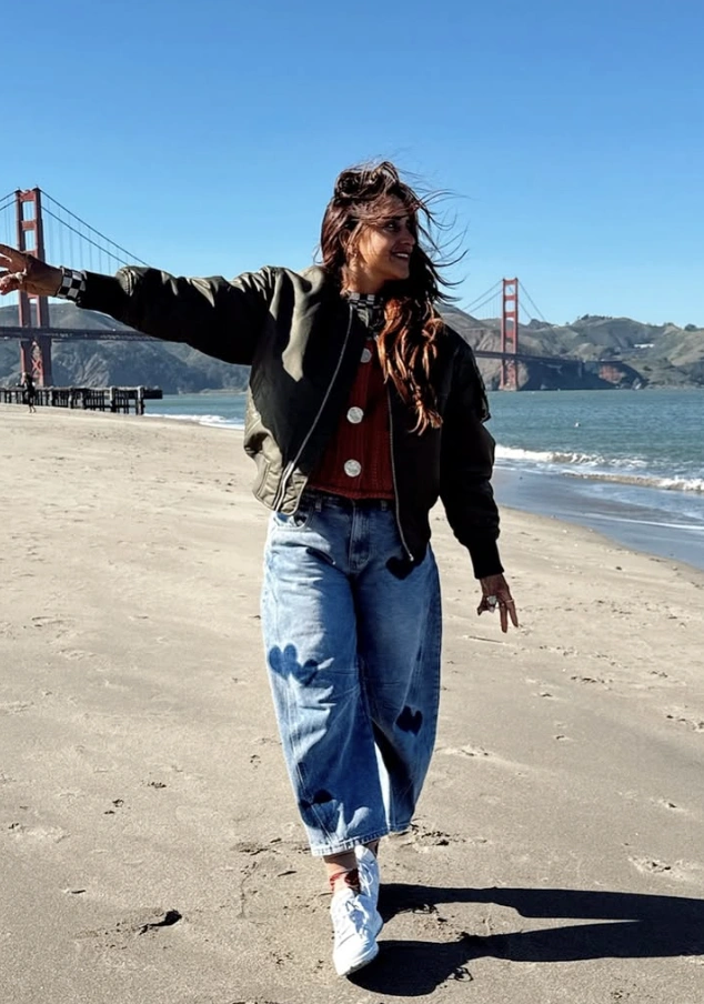 Bomber Jacket + Buttoned Cardigan + Barrel Jeans + White Sneakers
