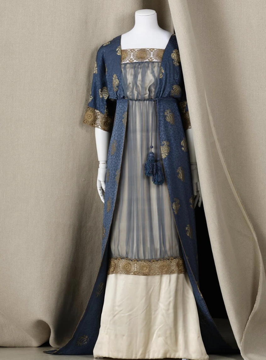 Brocade Duster with Silk Tunic & Tassel Belt