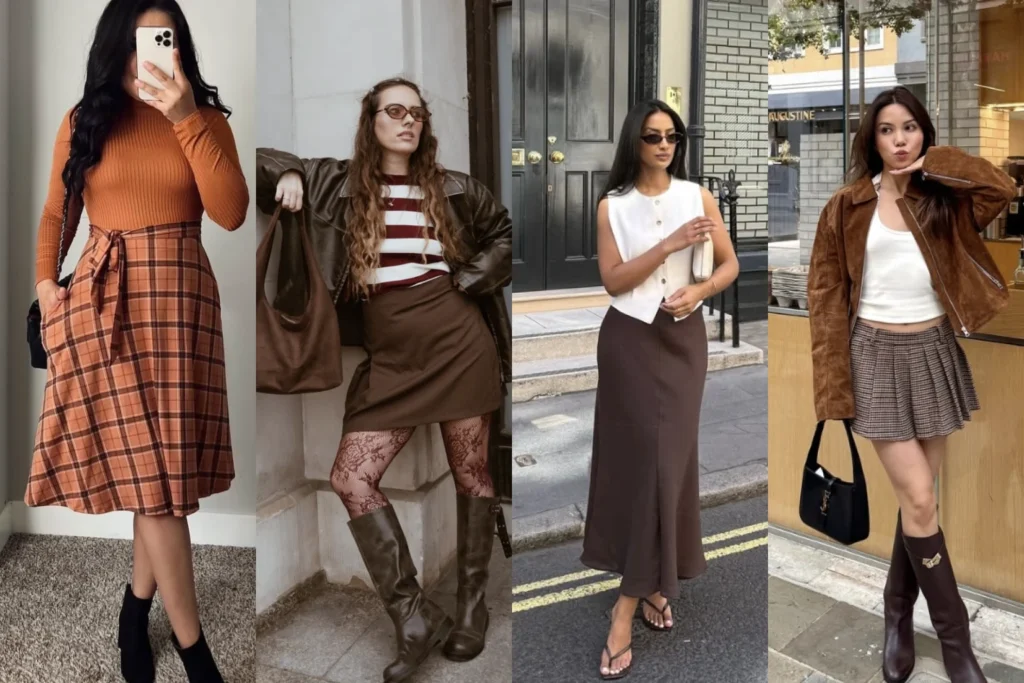 30 Brown Skirt Outfits That Prove It’s the New Black