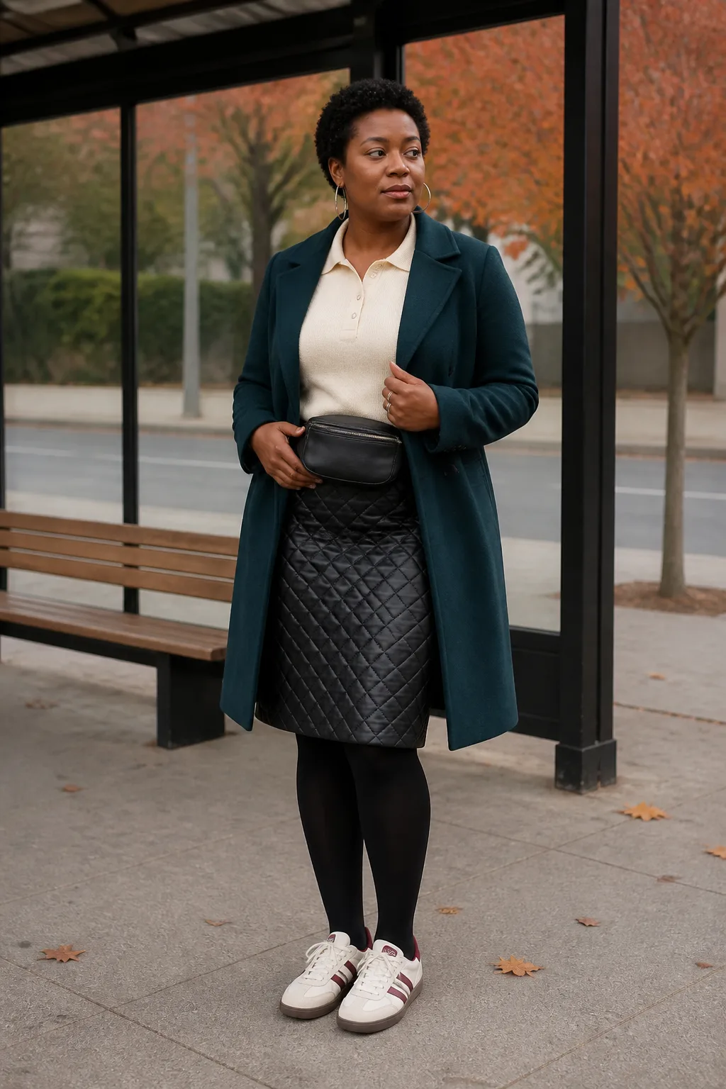 Burgundy Sambas with a Quilted Skirt