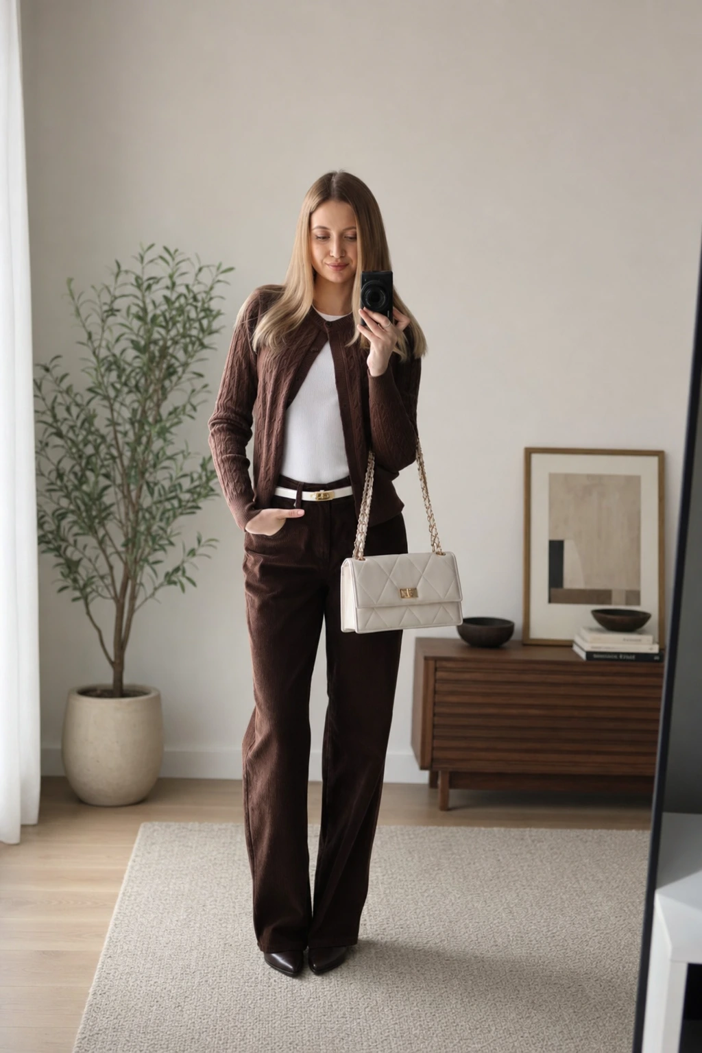 9- Cardigan Over a Basic Top