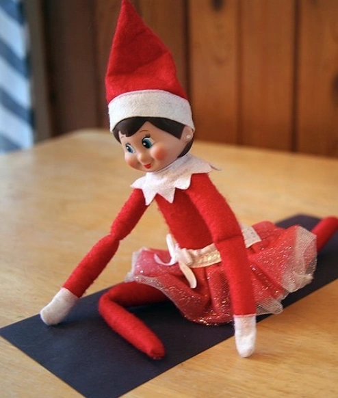 Charming Red Elf in a Sparkly Tutu with Flexible Poses