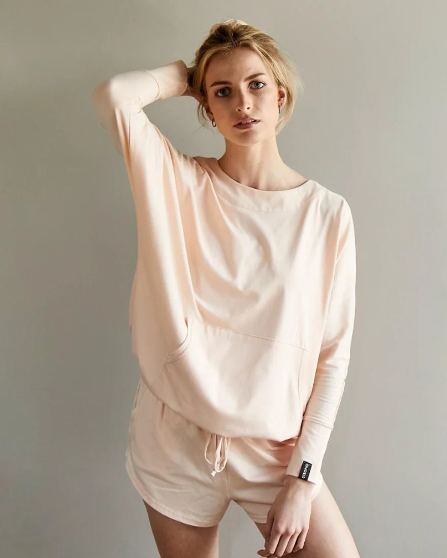 Cozy Chic: Oversized Sweatshirt + Lounge Shorts