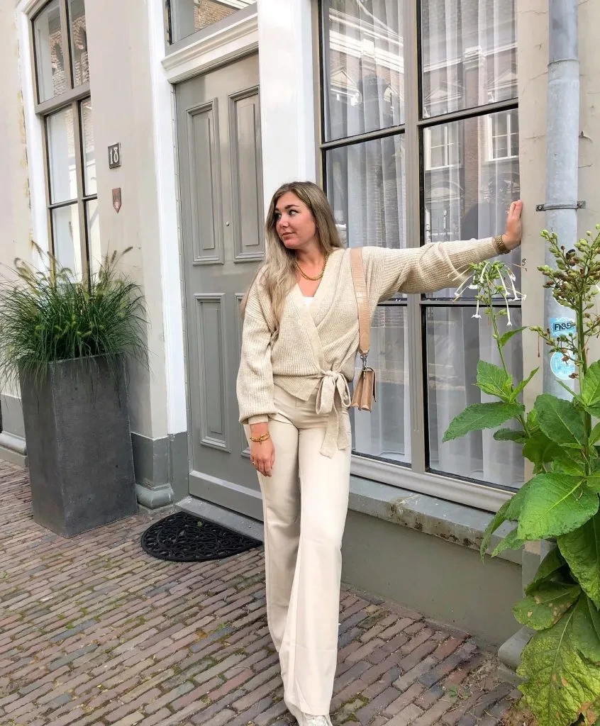 8- Cozy Knit and Wide-Leg Pants
