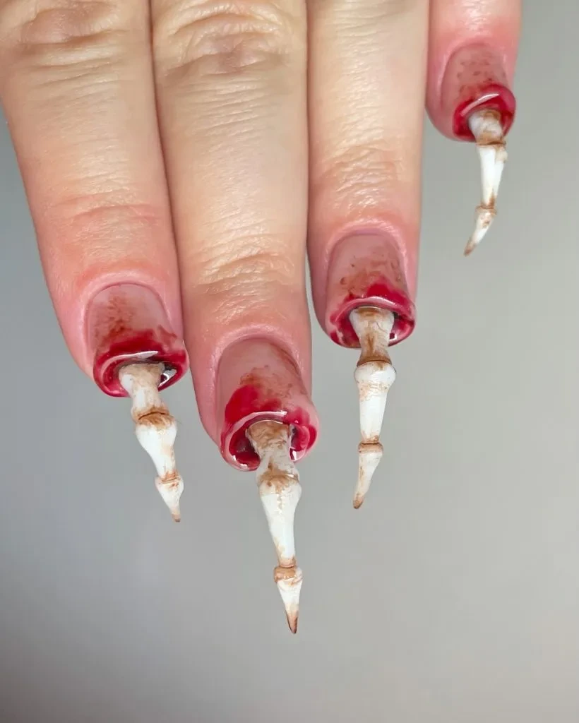 13- Creepy Horror Claw Nails