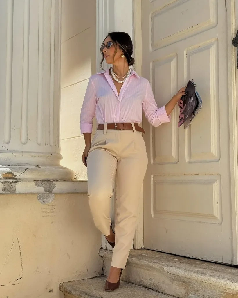 13- Cropped Tee and Tailored Pants