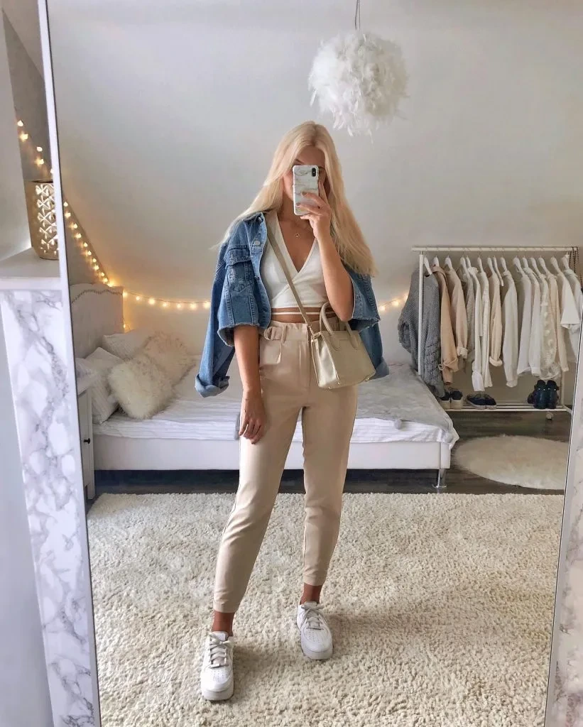 18- Cropped Wrap Top and Slim Pants