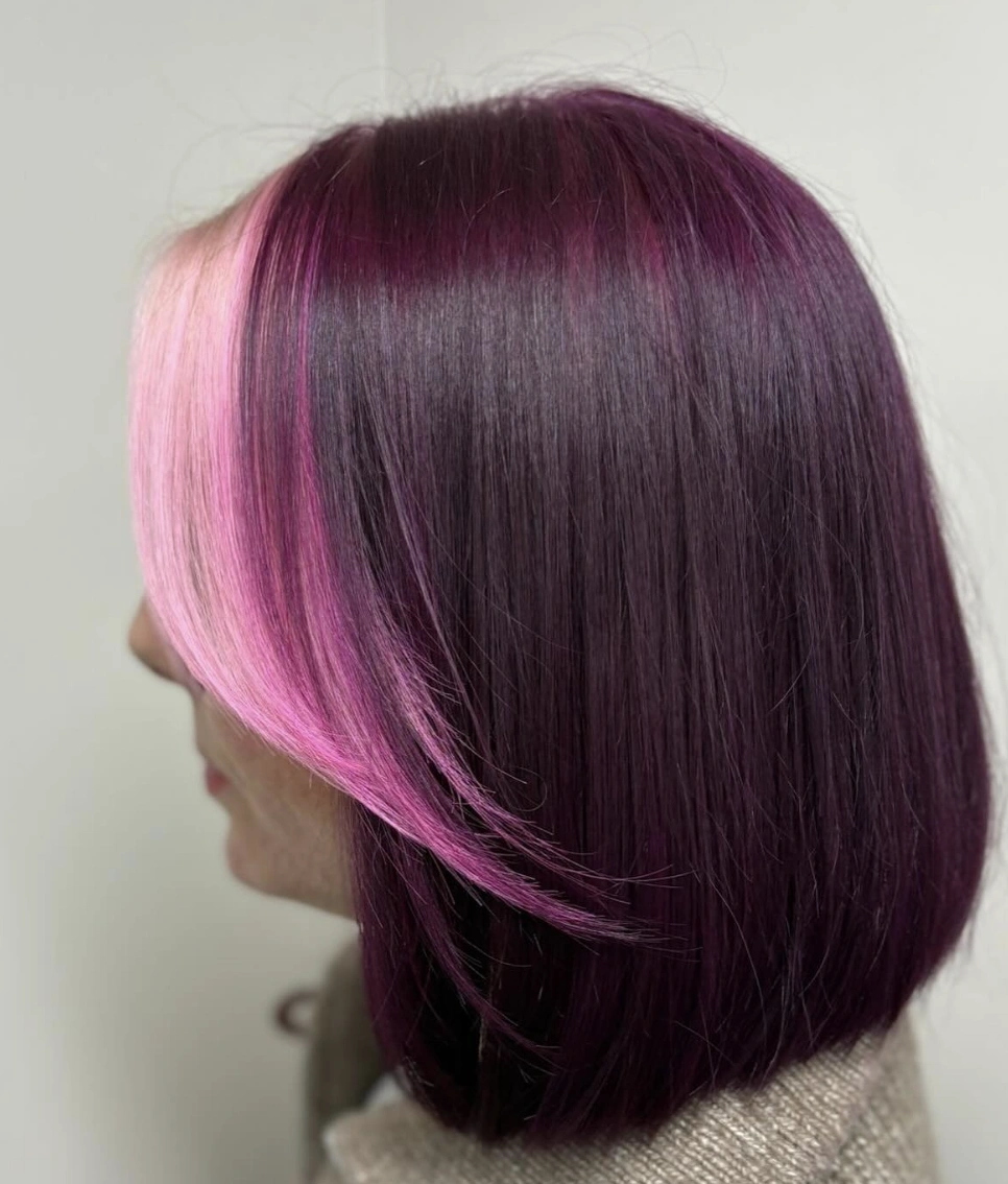 Deep Plum & Candy Floss Peekaboo Color