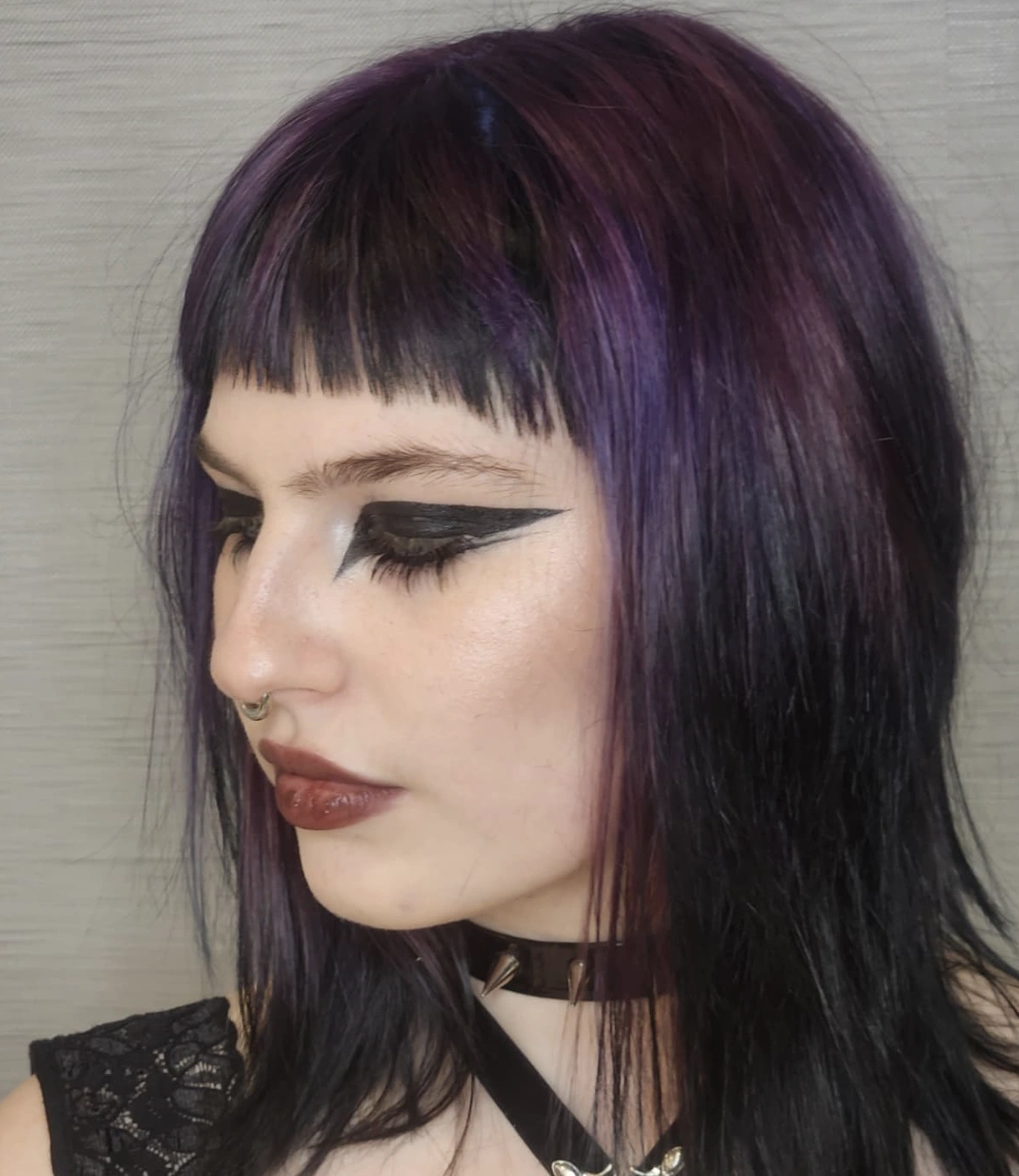 Deep Violet to Raven’s Wing Purple Ombre Hair