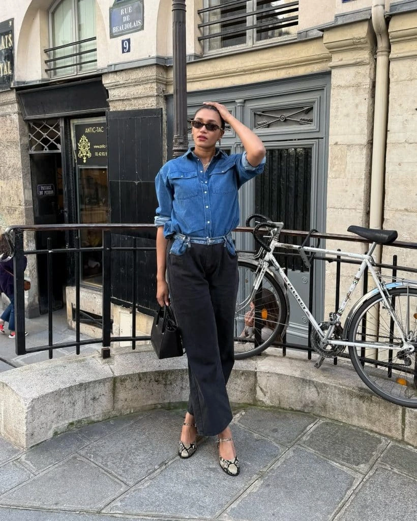 17- Double Denim with Simple Accessories