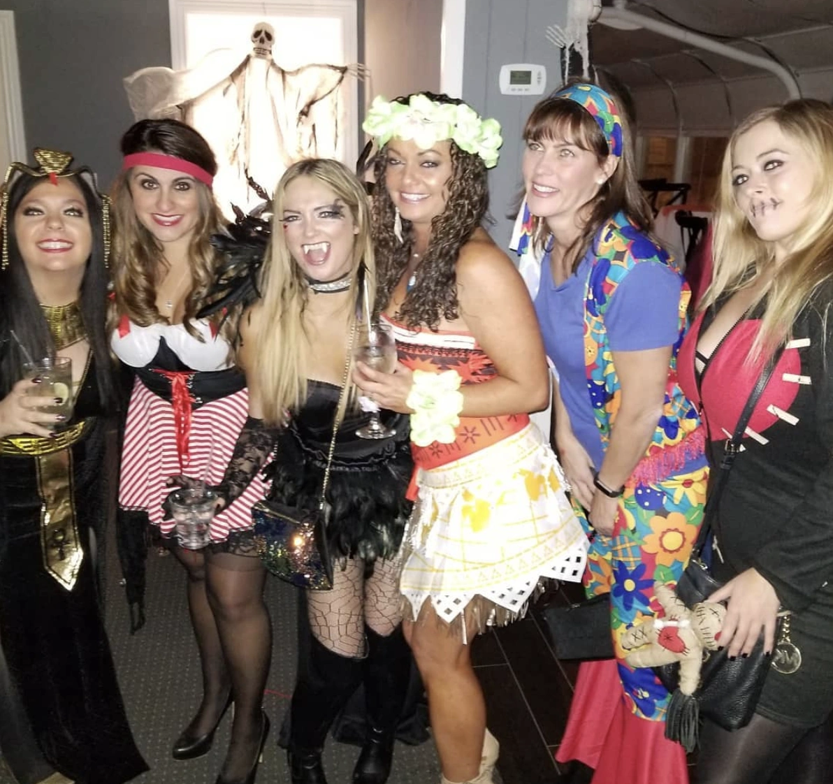 Egyptian Queen Costume + Pirate Costume + Vampire Look + Tropical Luau Outfit + Colorful Clown