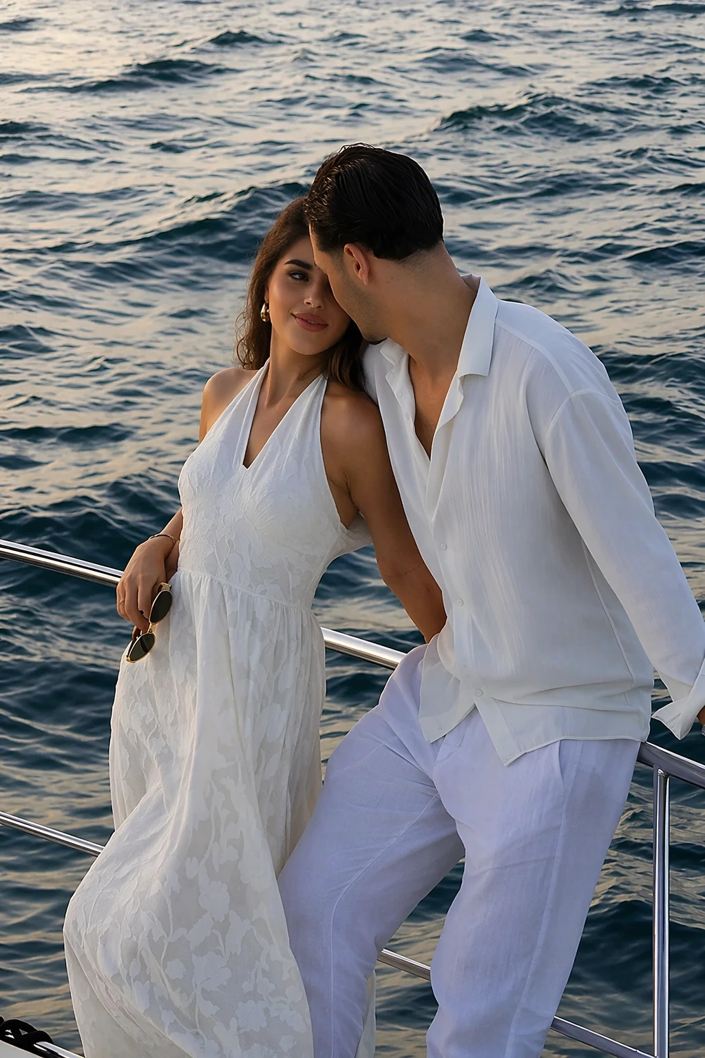 Elegant White Linen Look with Breezy Vibes