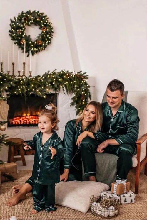 7- Emerald Satin Pajamas