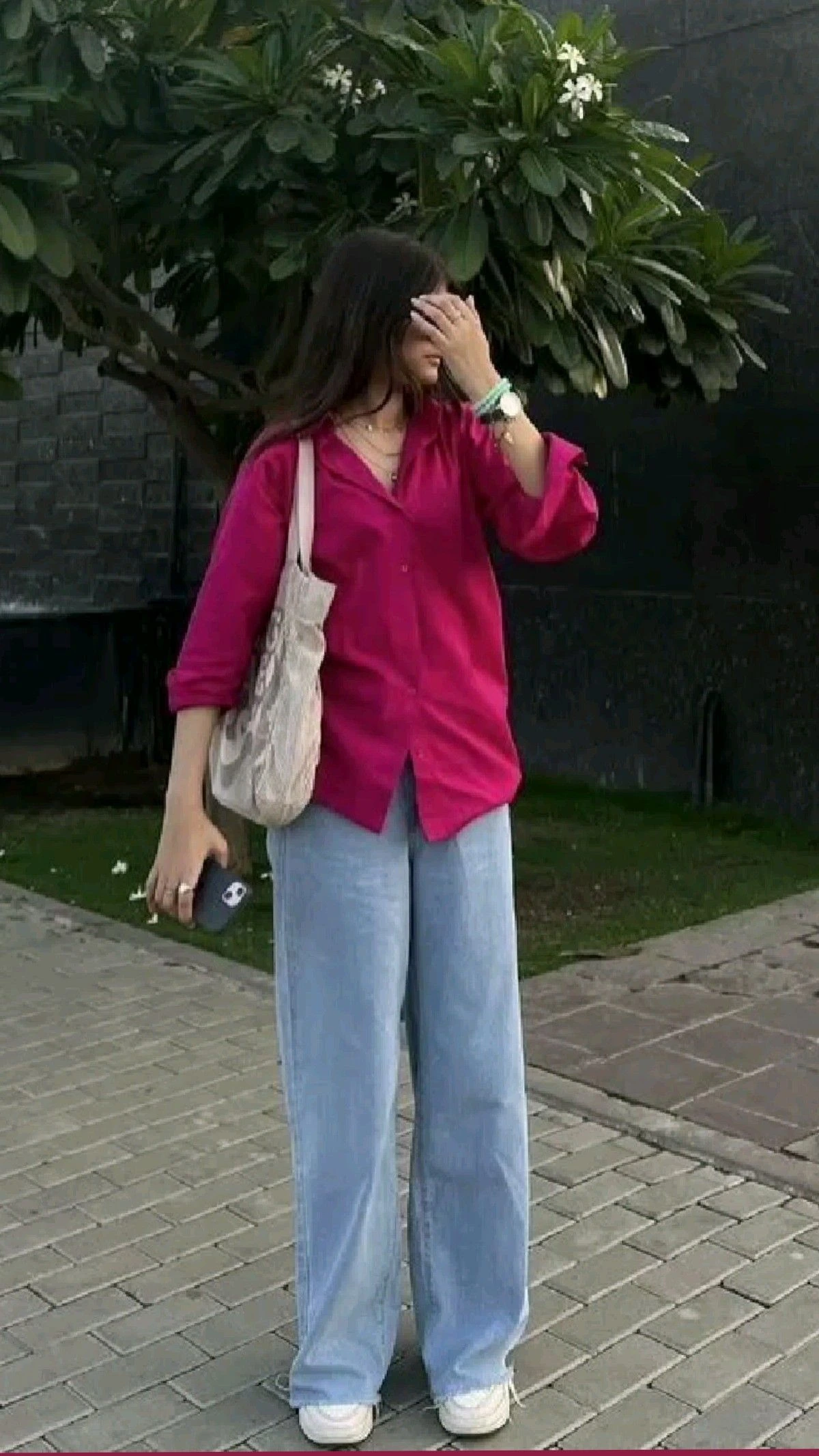 9- Fuchsia With Light-Wash Denim