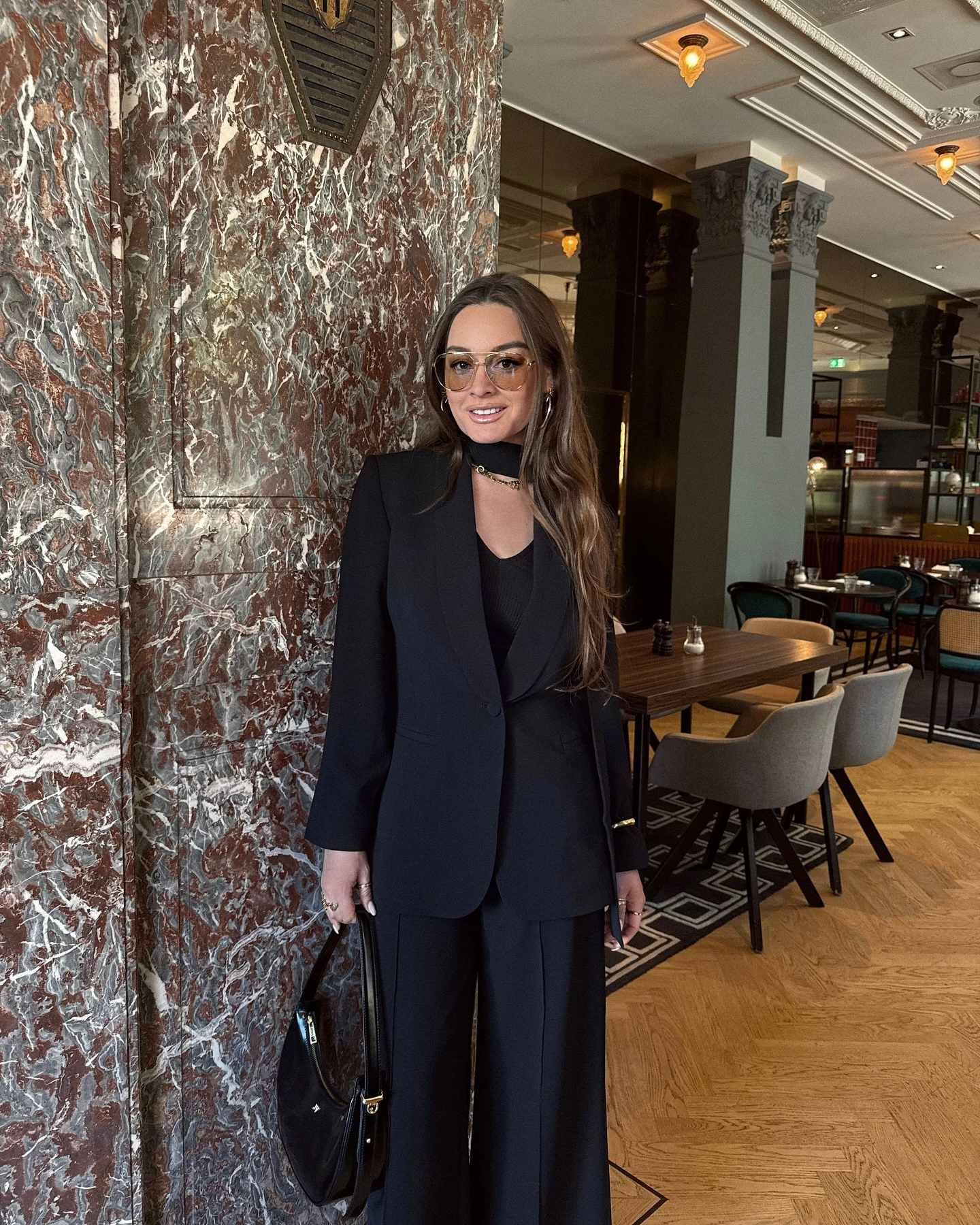 17- Full Black Power Suit