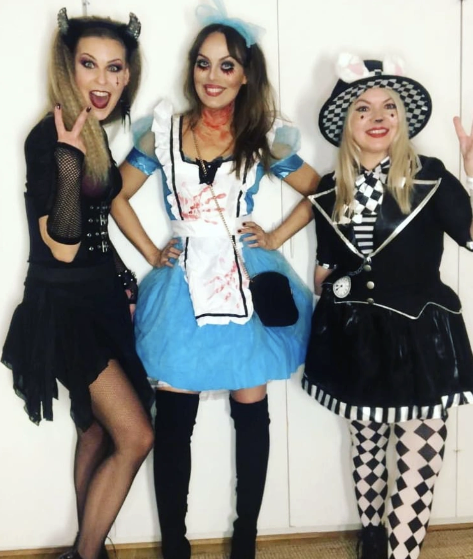 Gothic Queen Costume + Bloodied Alice Dress + Mad Hatter Outfit