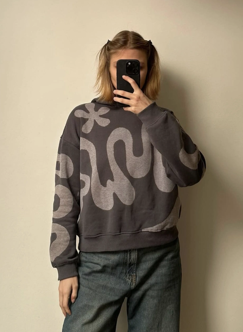Graphic Hoodie + Distressed Denim Jeans