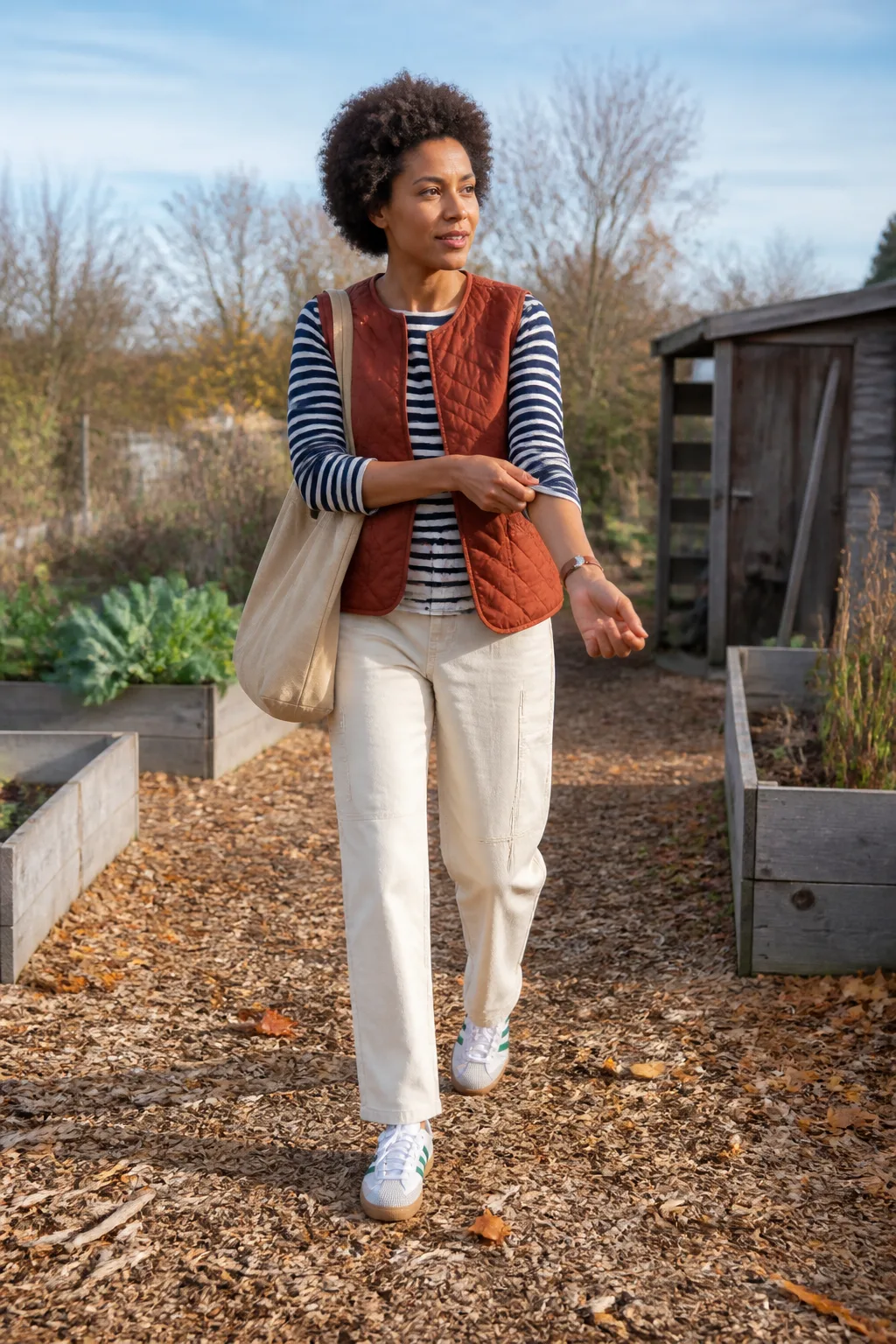 Green Sambas with Ecru Carpenter Pants