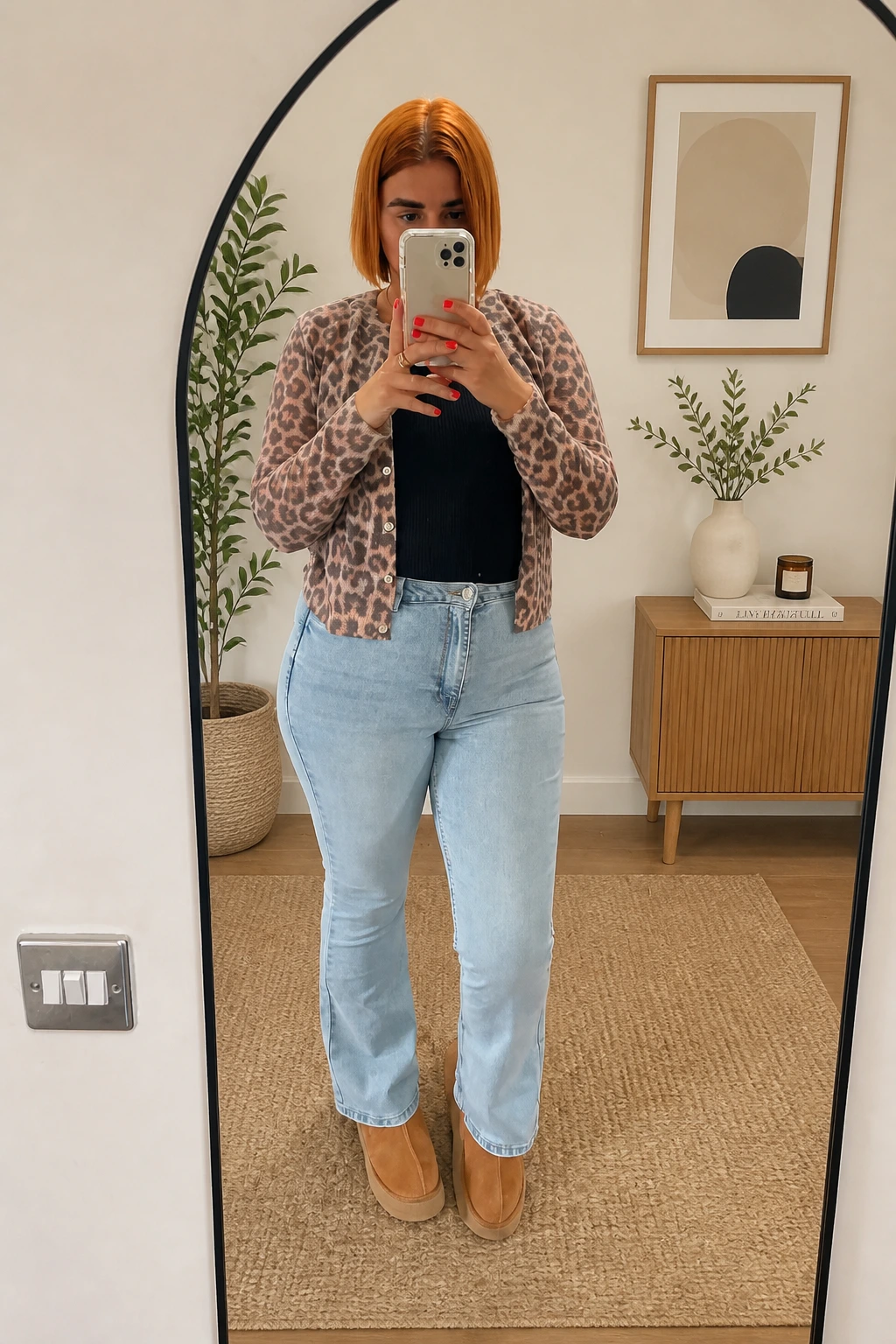 7- Leopard Blazer and Light-Wash Jeans