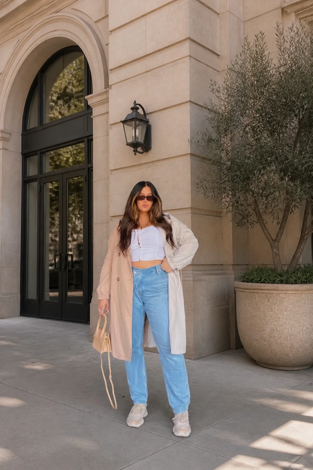 12- Light Denim and a Long Coat