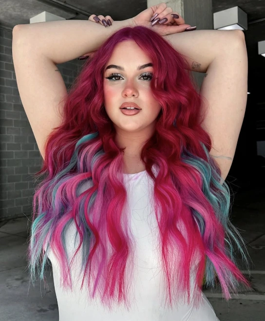 Magenta Melt with Turquoise Tips