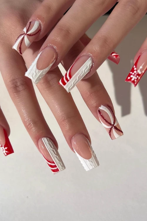 8- Mix-and-Match Christmas Nails