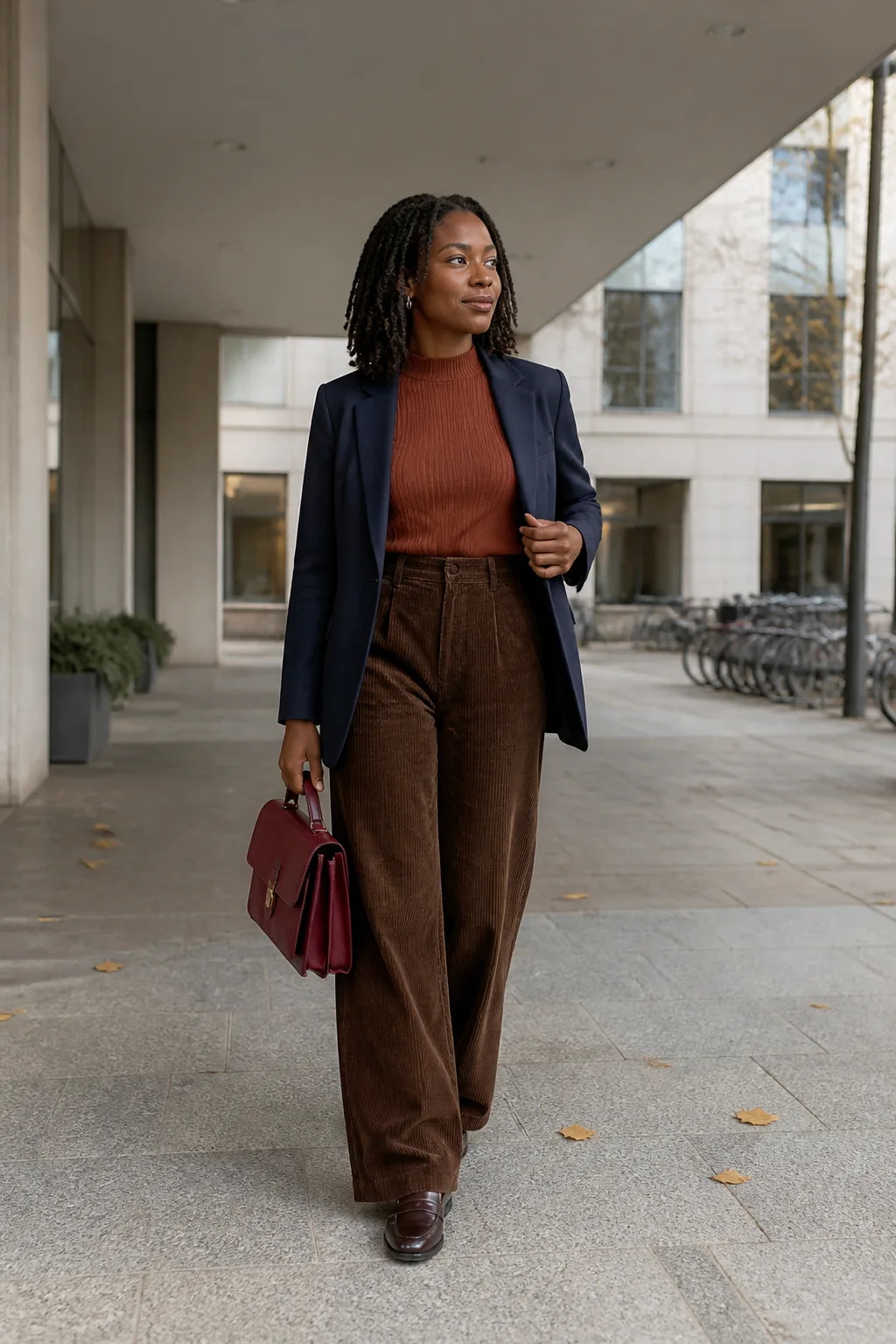Navy Blazer, Corduroy Trousers and Loafers