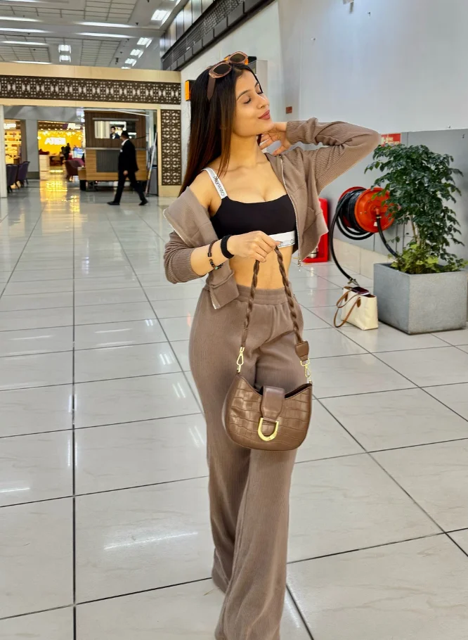 Neutral Comfort: Brown Hoodie + Jogger Pants