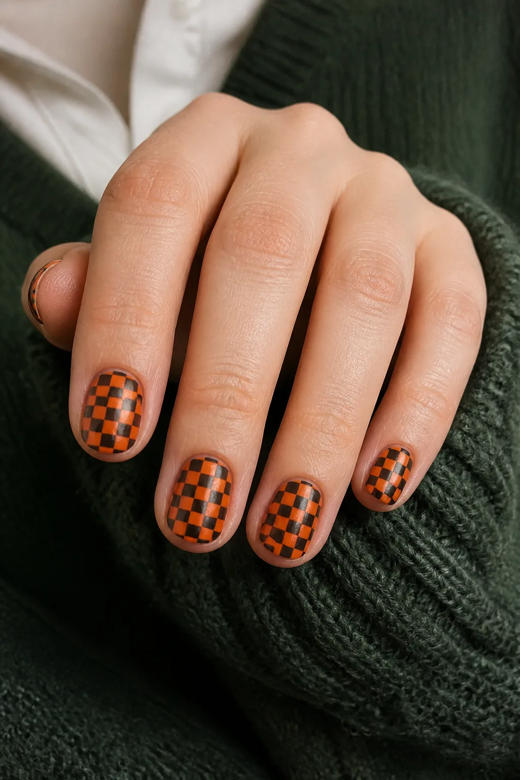 Orange and Black Check