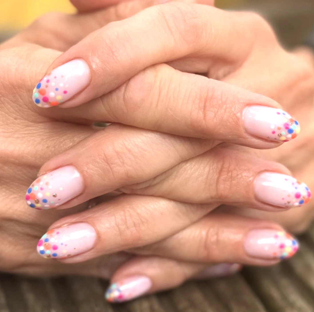 Pastel Ombre Nails with Confetti Tips