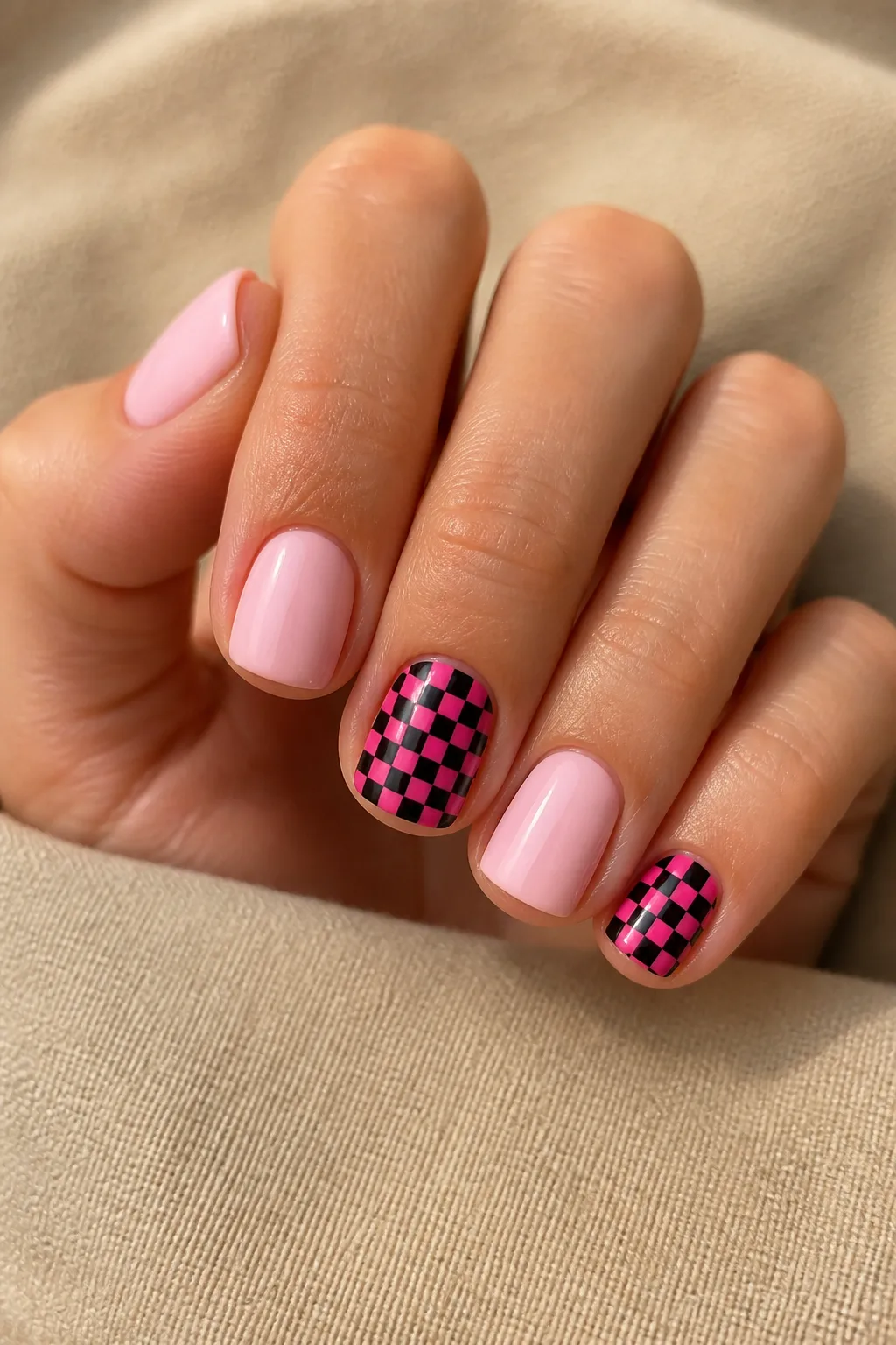Pink and Black Checkerboard