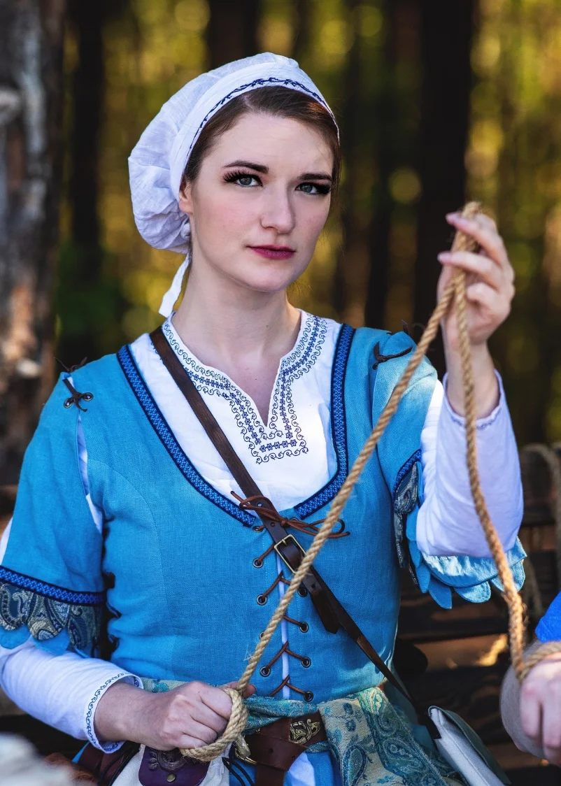 Practical Charm: Modest Blue Medieval Dress