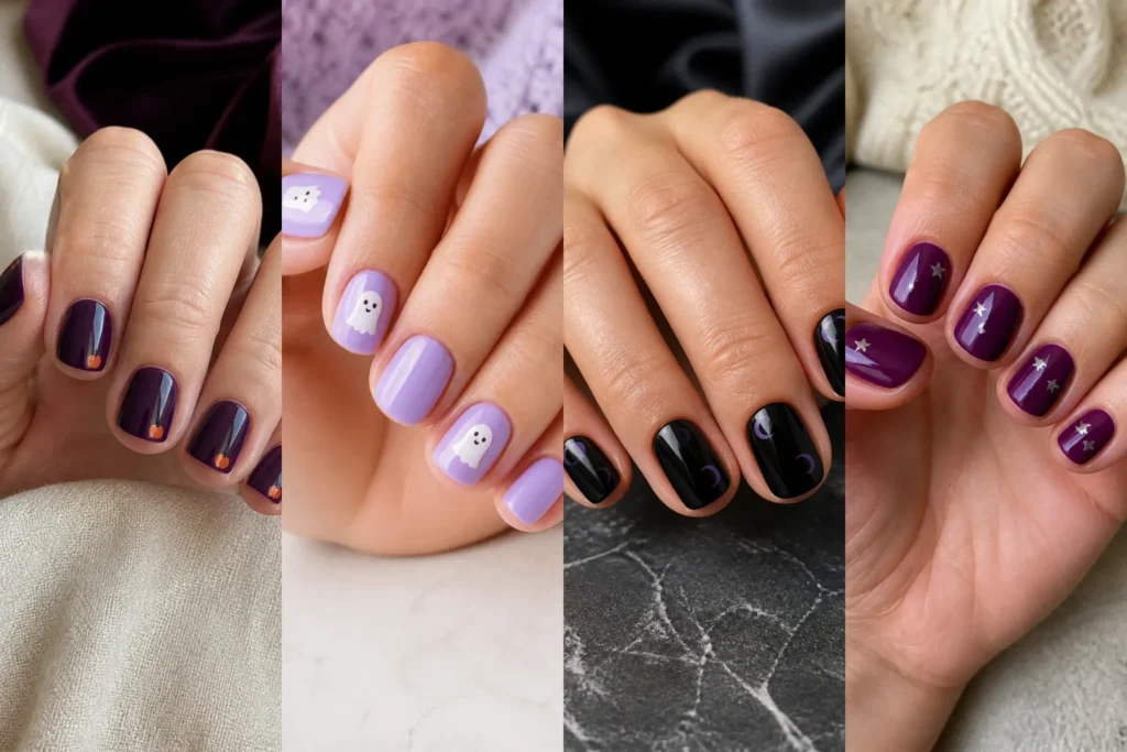 Purple Halloween Nail Ideas for Short, Stylish Nails