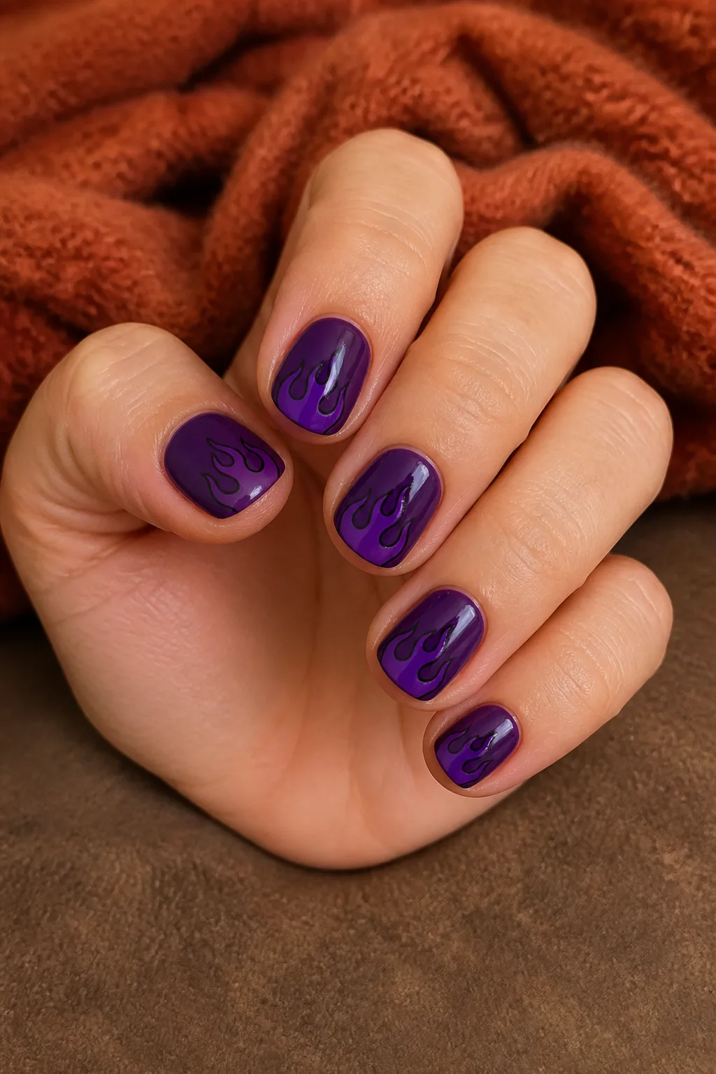 Rust Coat and Purple Flames